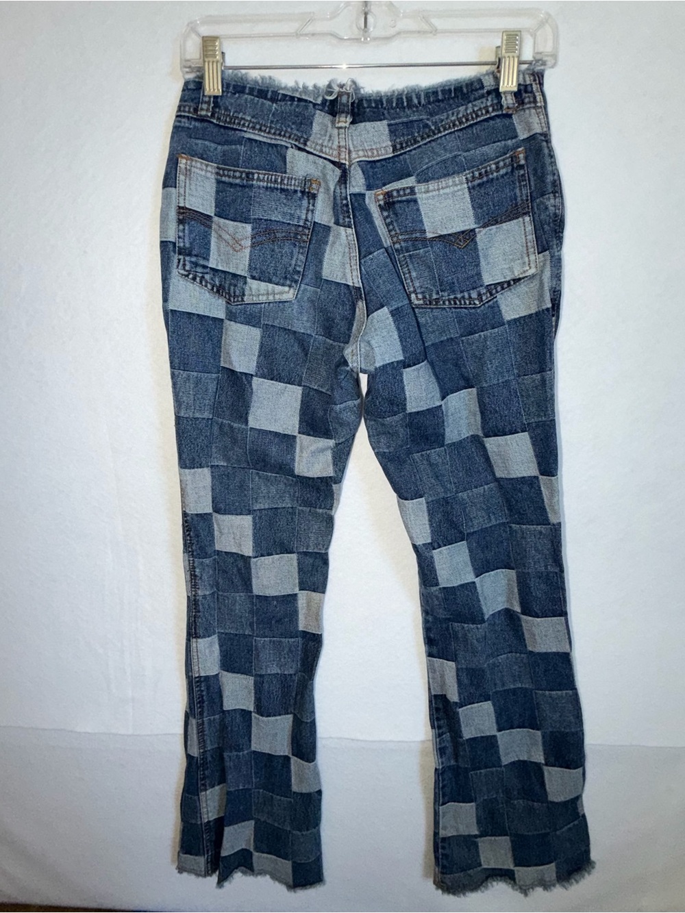 Vintage Zoey Beth Low Rise Patchwork Checkerboard Blue Jeans - Picture 7 of 11